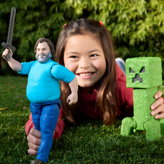 Minecraft-Figurine Articulée Steve-Taille de 30 Cm et Inspirée du Film