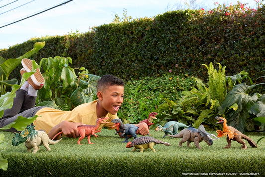 Jurassic World Rebirth Wild Roar Maiasaura Dinosaur Toy, Tail Controlled Attack Chomp & Sound