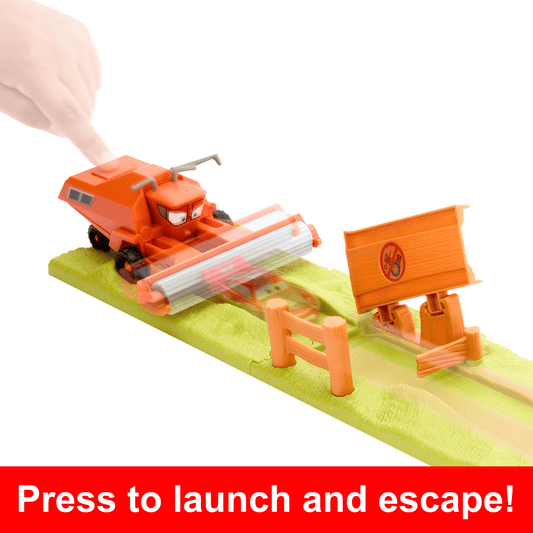 Disney And Pixar Cars Frank Escape & Stunt Race Playset With Lightning Mcqueen Toy Car